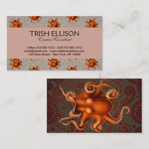 Octopus Sea Monster Creature Cephalapod Vintage Business Card
