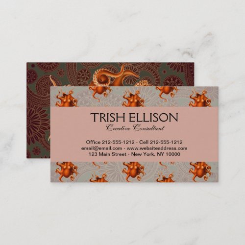 Octopus Sea Monster Creature Cephalapod Vintage Business Card