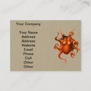 Octopus Sea Monster Creature Cephalapod Vintage Business Card