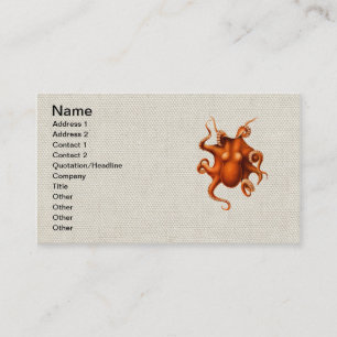 Octopus Sea Monster Creature Cephalapod Vintage Business Card