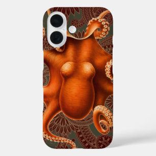 Octopus Sea Monster Creature Cephalapod Vintage iPhone 16 Case