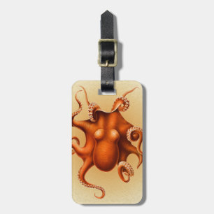 Octopus Sea Monster Creature Cephalapod Vintage Luggage Tag