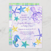 Octopus Seahorse Starfish Beach Purple Baby Shower (Front/Back)