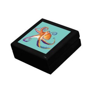 Octopus sealife watercolor art gift box