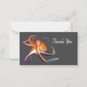 Octopus sealife watercolor art note card