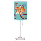 Octopus sealife watercolor art table lamp (Left)