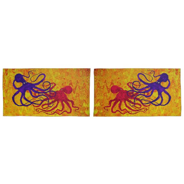 Octopus - Set Of King Pillowcases (Front-Set)