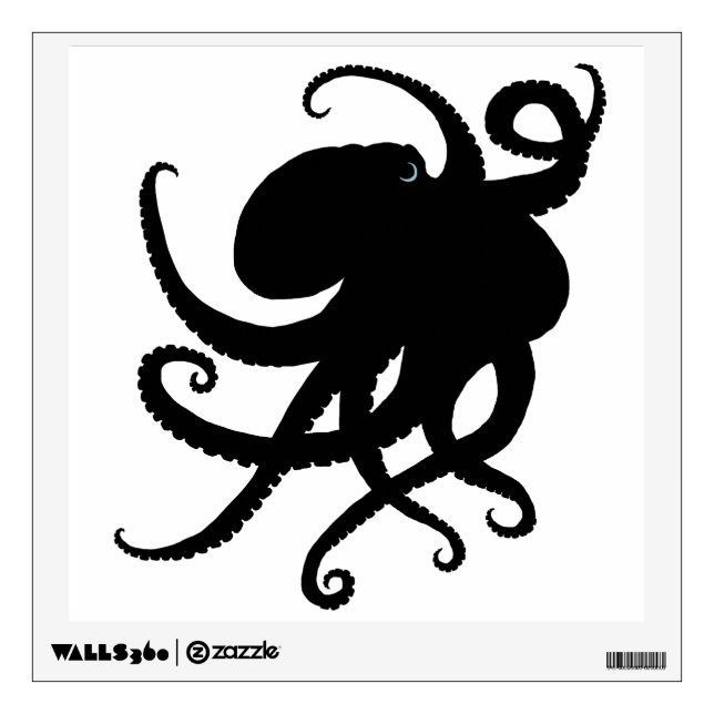 Octopus Silhouette ~ Amber Marine Wall Decal (Front)
