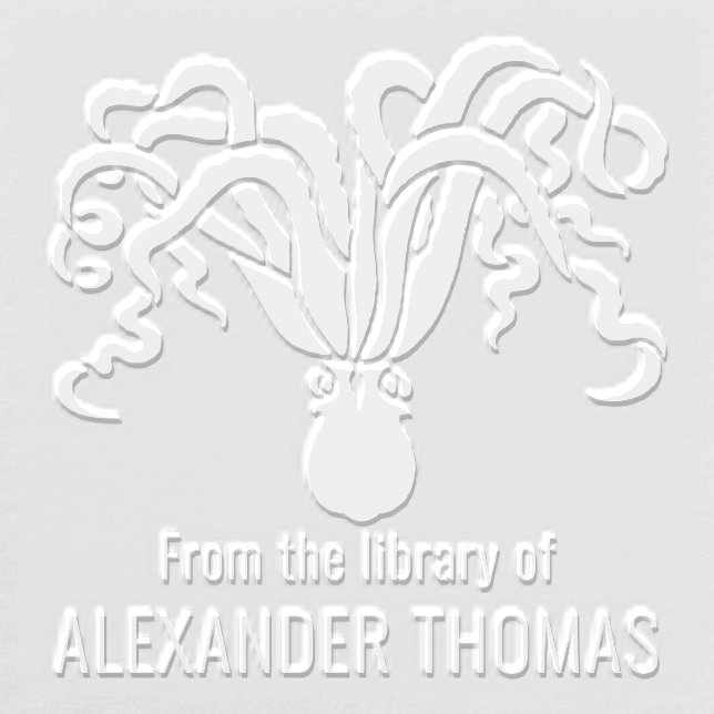 Octopus Silhouette Sea #2 Library Book Name Embosser (Design)