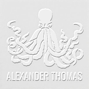 Octopus Silhouette Sea Life Name Embosser