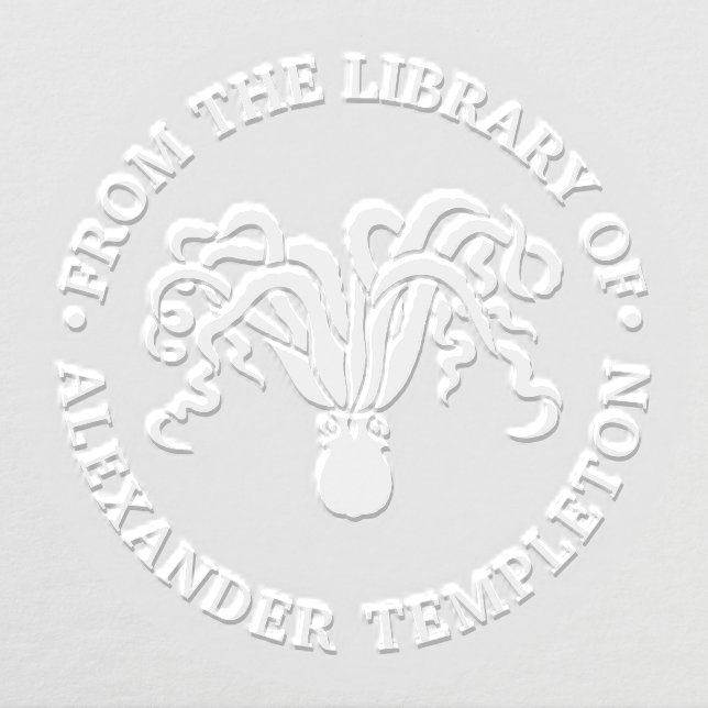 Octopus Silhouette Sea Round Library #2 Embosser (Design)