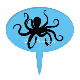 Octopus Silhouette Thunder_Cove Cake Topper