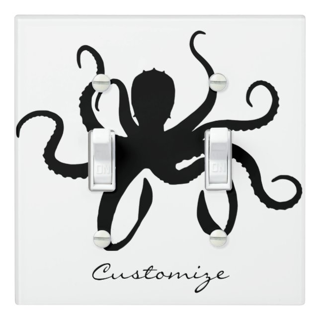 Octopus Silhouette Thunder_Cove Classic Light Switch Cover (In Situ)