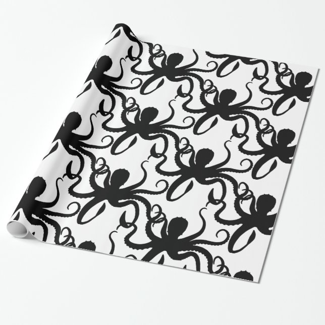 Octopus Silhouette Thunder_Cove Classic Wrapping Paper (Unrolled)