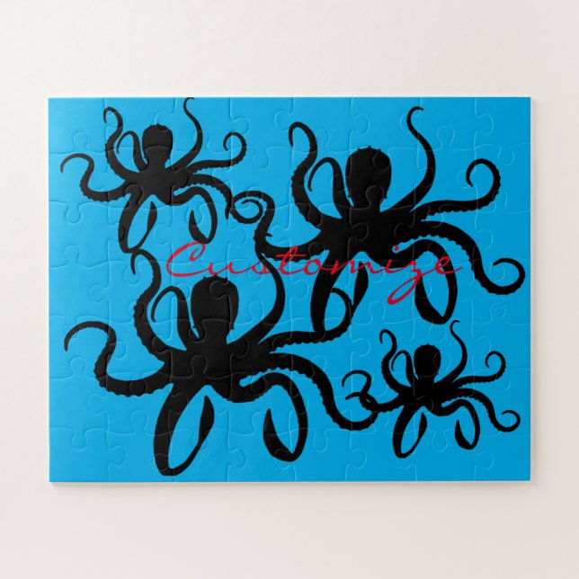 Octopus Silhouette Thunder_Cove Jigsaw Puzzle (Horizontal)