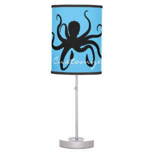 Octopus Silhouette Thunder_Cove Table Lamp