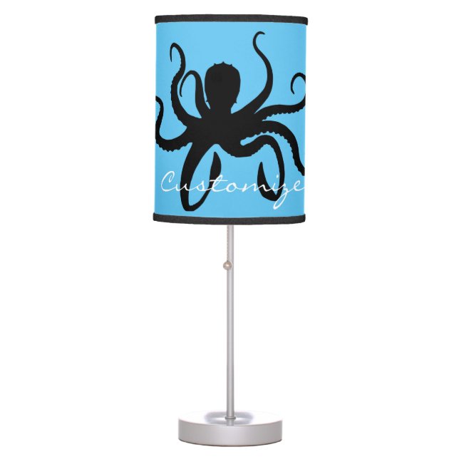 Octopus Silhouette Thunder_Cove Table Lamp (Front)