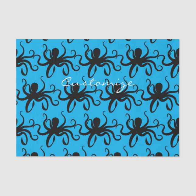 Octopus Silhouette Thunder_Cove Tissue Paper (Front)