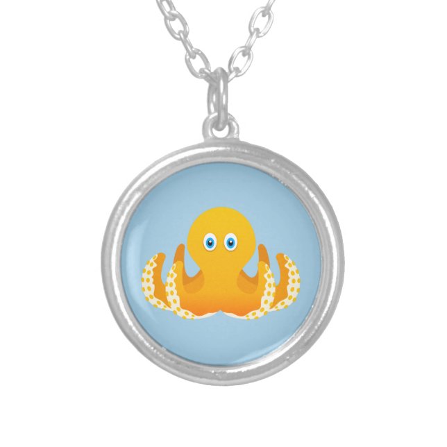 Octopus Silver Plated Necklace (Front)