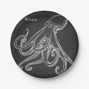 Octopus Sketch Paper Plates