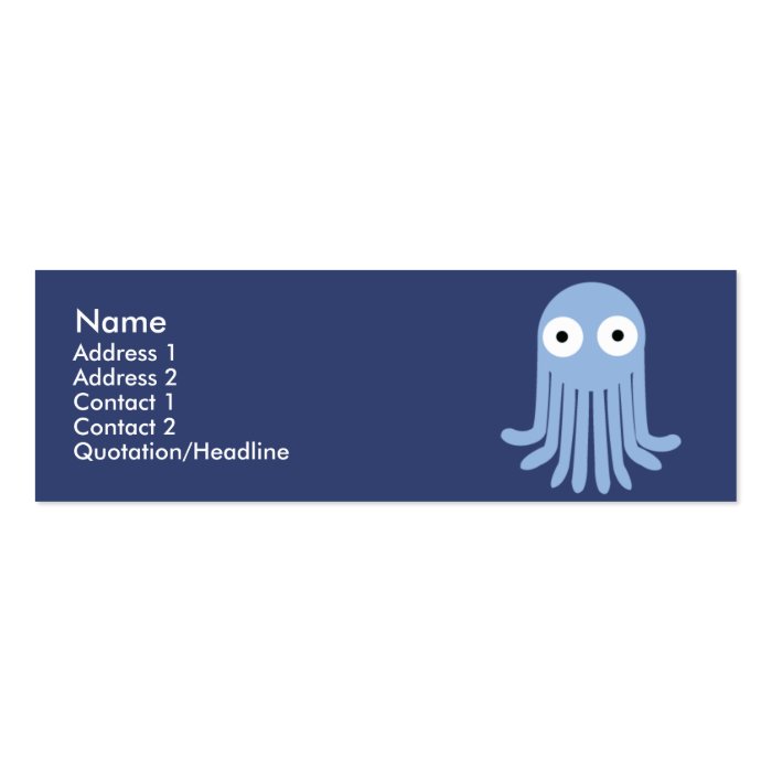 Octopus   Skinny Business Card Templates