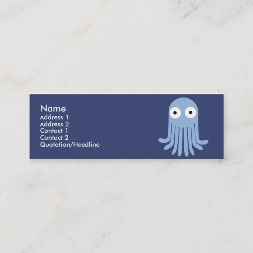 Customizable Octopus - Skinny Business Card Templates
