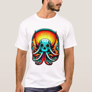 Octopus Skull  Of Colors  T-Shirt