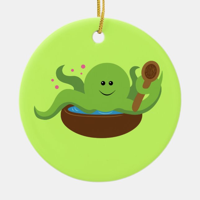 Octopus Soup Ceramic Ornament (Front)