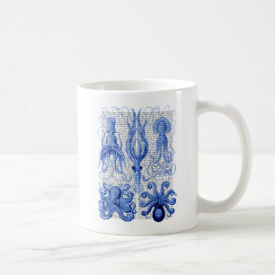 Octopus & Squid Blue Coffee Mug
