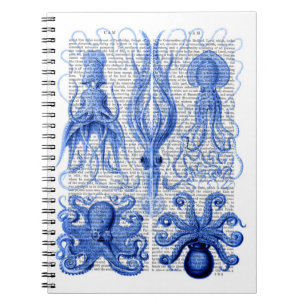 Octopus & Squid Blue Notebook