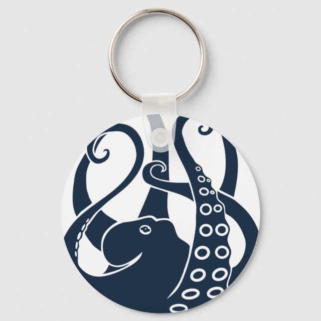 octopus squid cuttlefish oktopus scuba diving keychain (Front)