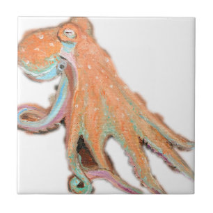 Octopus Squid Kraken Painting Ceramic Tile