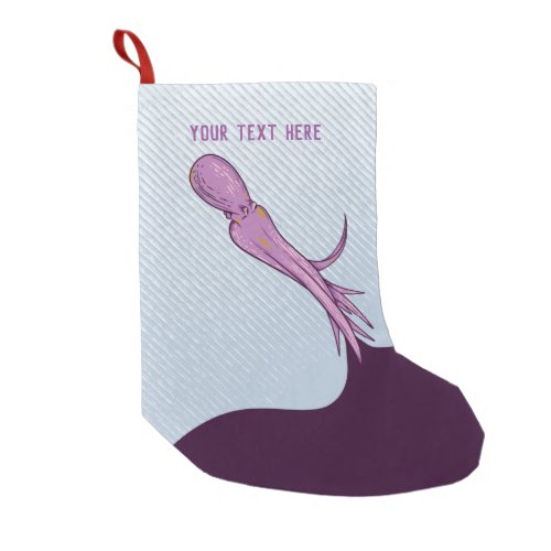 Octopus squiting ink small christmas stocking