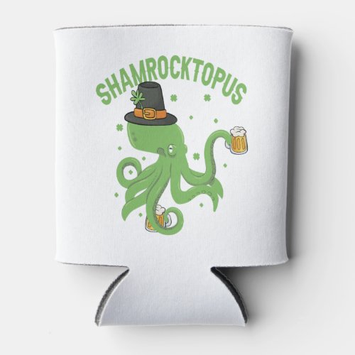 Octopus St Patricks Day Shamrocktopus Leprechaun Can Cooler