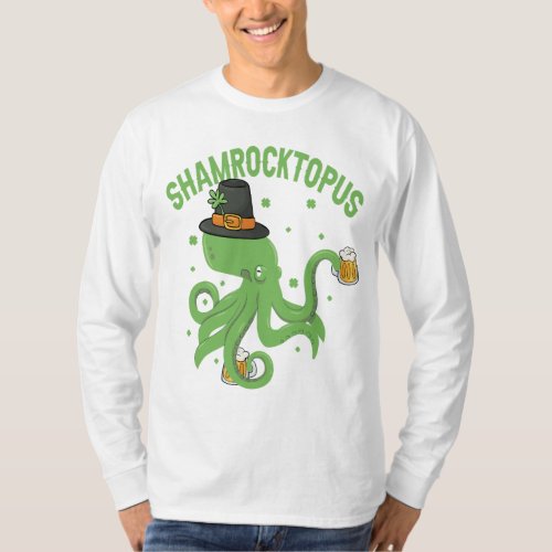 Octopus St Patricks Day Shamrocktopus Leprechaun T_Shirt