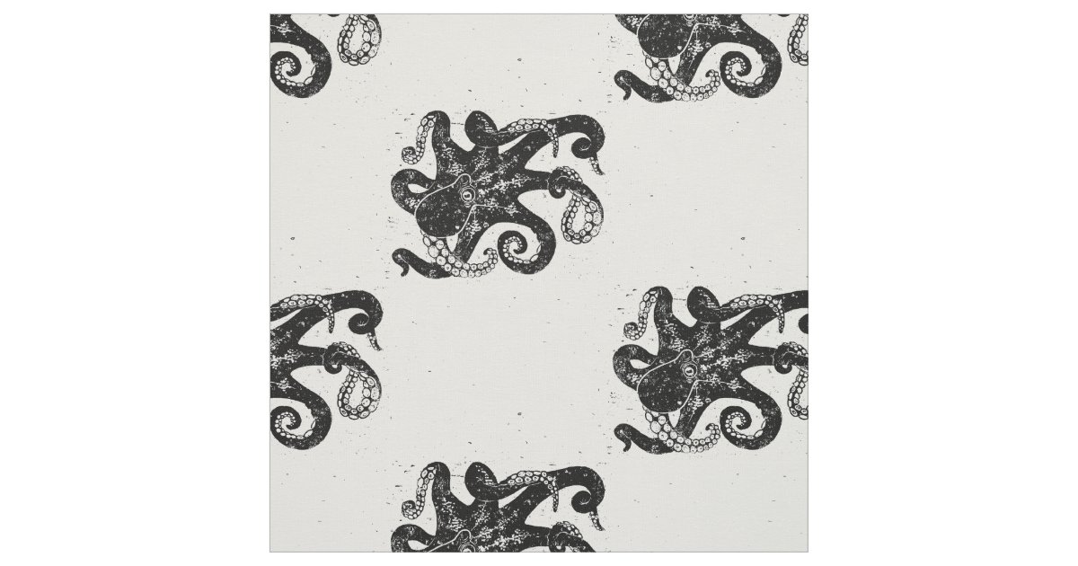 Octopus Stamp Fabric | Zazzle
