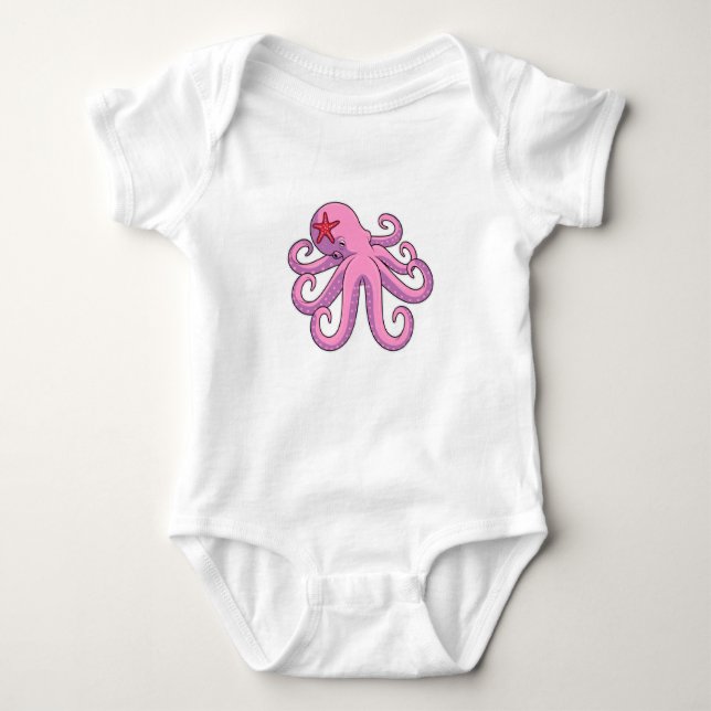 Octopus Starfish Baby Bodysuit (Front)
