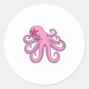 Octopus Starfish Classic Round Sticker