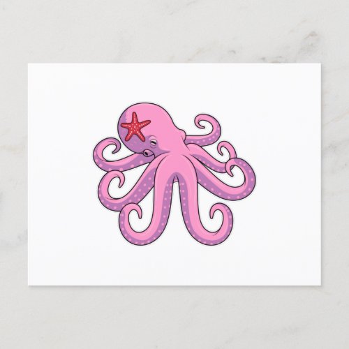 Octopus Starfish Postcard