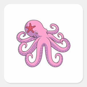 Octopus Starfish Square Sticker