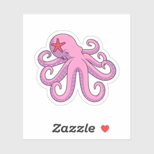 Octopus Starfish Sticker