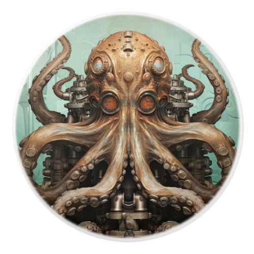 Octopus Steampunk Marine Life Aquatic Ceramic Knob