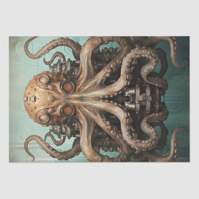Octopus Steampunk Marine Life Aquatic Tissue Paper (Front)