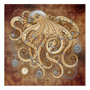 Octopus Steampunk Retro Mechanical Fantasy Acrylic Print