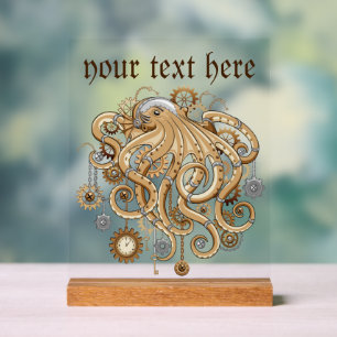 Octopus Steampunk Retro Mechanical Fantasy Acrylic Sign