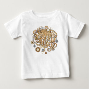 Octopus Steampunk Retro Mechanical Fantasy Baby T-Shirt