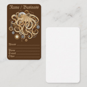 Octopus Steampunk Retro Mechanical Fantasy Business Card