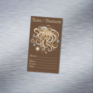 Octopus Steampunk Retro Mechanical Fantasy Business Card Magnet