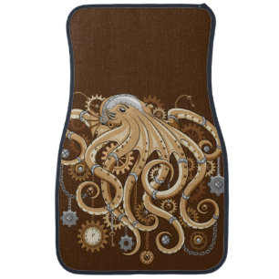 Octopus Steampunk Retro Mechanical Fantasy Car Floor Mat