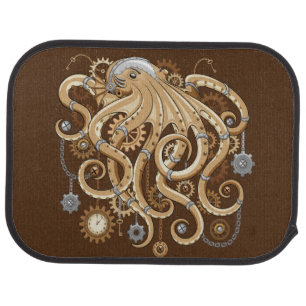 Octopus Steampunk Retro Mechanical Fantasy Car Floor Mat